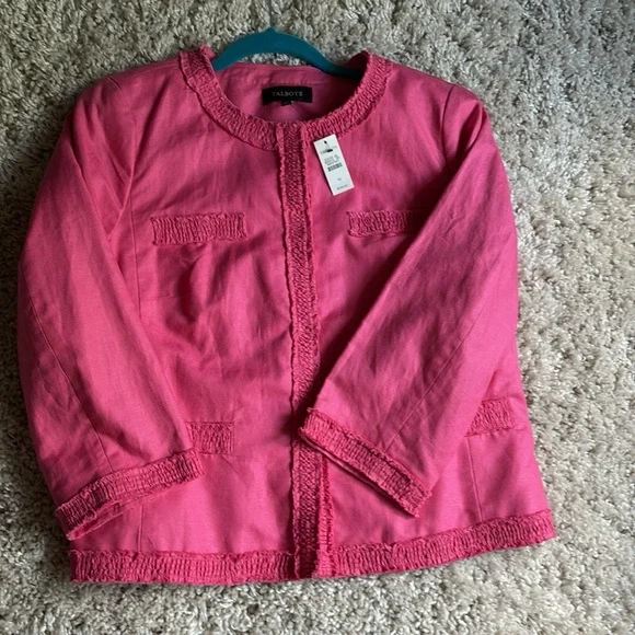 Talbots Pink Coral blazer with 3/4 Sleeves - Picture 2 of 10